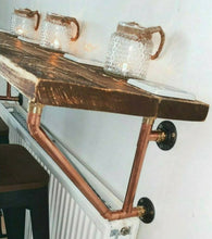 Load image into Gallery viewer, Rustic Breakfast Bar, supported by Copper Pipe Brackets
