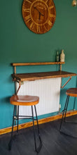 Load image into Gallery viewer, Rustic Two-Tier Breakfast Bar, Supported by Industrial Strength Copper Pipe Brackets