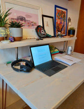 Load image into Gallery viewer, Two-Tier Rustic Desk, with Steel Hairpin Legs