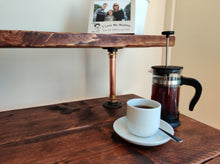 Load image into Gallery viewer, Two-Tier Rustic Desk, with Steel Hairpin Legs