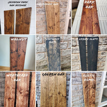 Load image into Gallery viewer, Chunky Rustic Console Table, supported by Steel Hairpin Legs (Chunky Reclaimed Wood)
