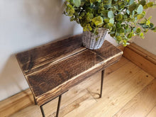 Load image into Gallery viewer, Chunky Rustic Side Tables, with Steel Hairpin Legs (Chunky Reclaimed Wood)
