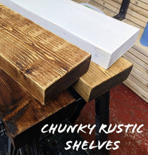 Load image into Gallery viewer, Chunky Rustic Shelves (Various Colours) | Reclaimed Wood| Scaffold| Boards
