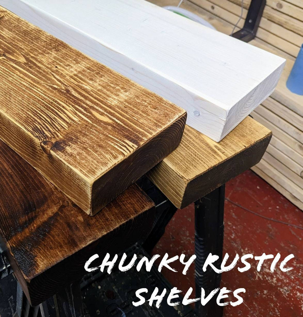 Chunky Rustic Shelves (Various Colours) | Reclaimed Wood| Scaffold| Boards