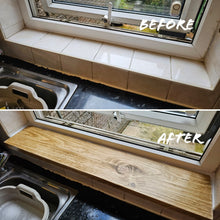 Load image into Gallery viewer, Rustic Window Sills | Reclaimed Wood | Window Ledge Shelf | Farmhouse Decor | Wood Display Stand | Bathroom Sill | Plant Stand
