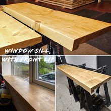 Load image into Gallery viewer, Rustic Window Sills, with Front Lip | Window Ledge Shelf | Farmhouse Decor | Wood Display Stand | Bathroom Sill | Plant Stand
