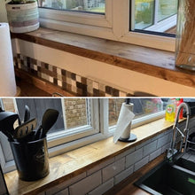 Load image into Gallery viewer, Rustic Window Sills | Reclaimed Wood | Window Ledge Shelf | Farmhouse Decor | Wood Display Stand | Bathroom Sill | Plant Stand
