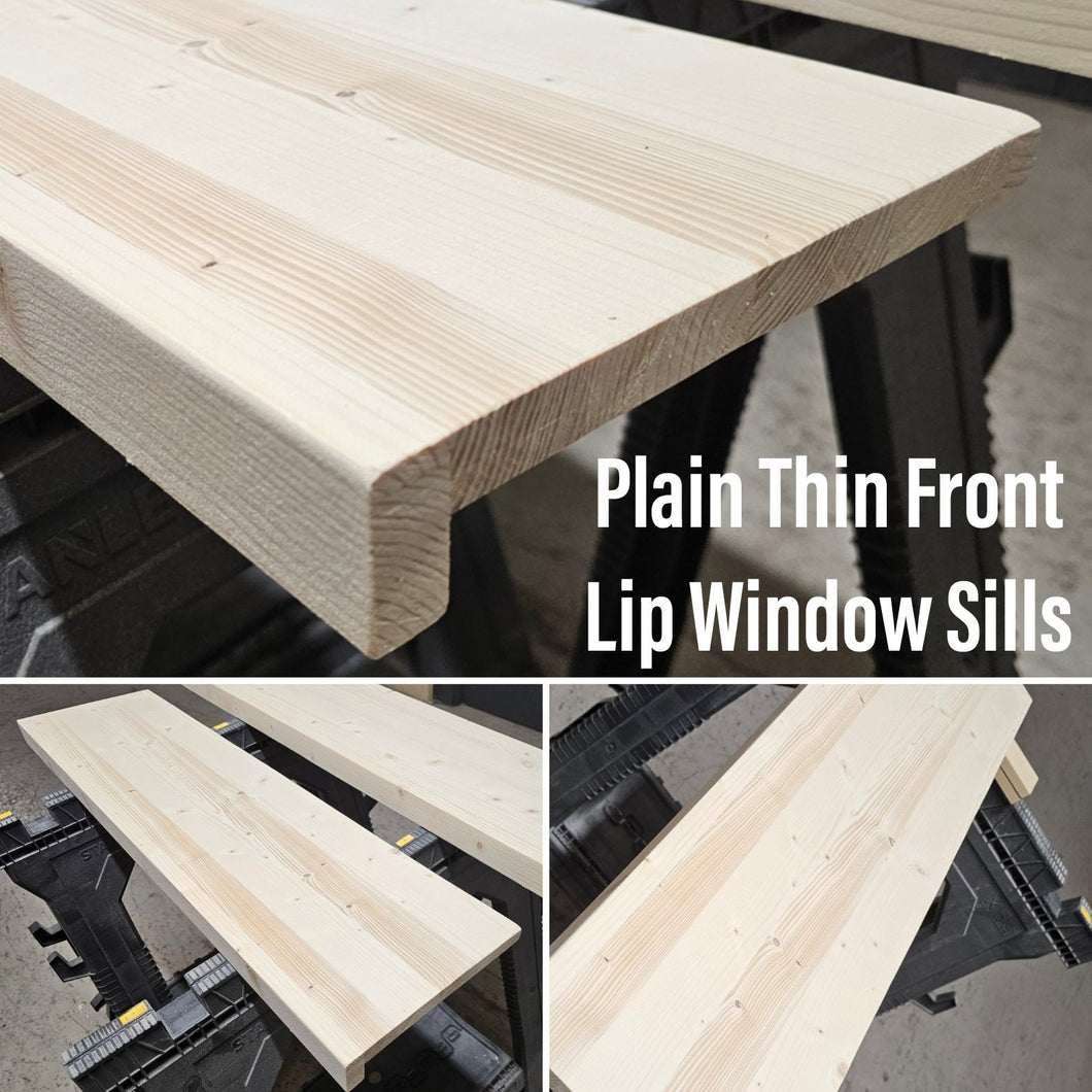 Plain Thin Rustic Window Sills, with Front Lip | Window Ledge Shelf | Farmhouse Decor | Wood Display Stand | Bathroom Sill | Plant Stand