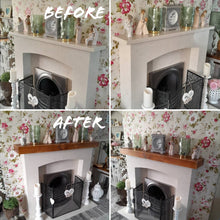 Load image into Gallery viewer, Chunky Rustic Mantel Cover | Shelf Topper | Window Ledge Shelf | Farmhouse Decor | Wood Display Stand | Bathroom Sill | Wood Fascia
