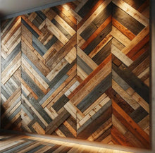 Load image into Gallery viewer, Coloured/ Stained Pallet Boards | Upcycling Pallet Wood | Rustic Cladding | Eco Friendly Decor | Reclaimed Wood
