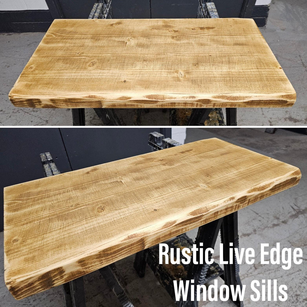 Live Edge Rustic Window Sills, with Front Lip | Window Ledge Shelf | Farmhouse Decor | Wood Display Stand | Bathroom Sill | Plant Stand