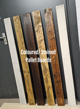 Load image into Gallery viewer, Coloured/ Stained Pallet Boards | Upcycling Pallet Wood | Rustic Cladding | Eco Friendly Decor | Reclaimed Wood
