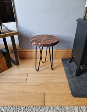Load image into Gallery viewer, Round Rustic Side/ Coffee Tables, with Steel Hairpin Legs (Multiple Sizes)
