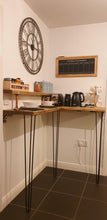 Load image into Gallery viewer, Two-Tier Corner Breakfast Bar, with Steel Hairpin Legs
