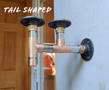 Load image into Gallery viewer, Industrial Designed Chrome, Copper Pipe, Raw Steel &amp; Cast Iron Shelf Brackets
