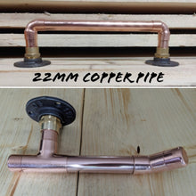 Load image into Gallery viewer, Industrial Designed Copper Pipe Towel Rail &amp; Loo Roll Holder Set
