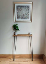 Load image into Gallery viewer, Rustic Console Table, with Steel Hairpin Legs
