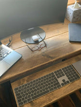 Load image into Gallery viewer, Rustic Desk, with Retractable Keyboard Shelf &amp; Industrial Steel Legs
