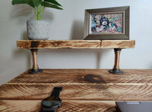 Load image into Gallery viewer, Rustic Desk, with Half Shelf &amp; Steel Hairpin Legs
