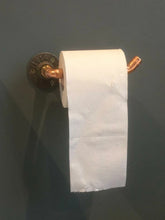 Load image into Gallery viewer, Industrial Designed Copper Pipe Towel Rail &amp; Loo Roll Holder Set
