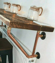 Load image into Gallery viewer, Rustic Breakfast Bar, supported by Copper Pipe Brackets
