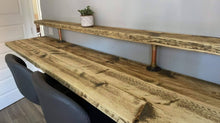 Load image into Gallery viewer, Rustic Two-Tier Breakfast Bar, Supported by Industrial Strength Copper Pipe Brackets
