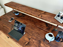 Load image into Gallery viewer, Two-Tier Rustic Desk, with Steel Hairpin Legs
