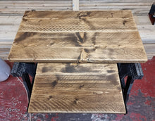 Load image into Gallery viewer, Rustic Desk, with Retractable Keyboard Shelf &amp; Steel Hairpin Legs
