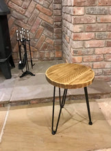 Load image into Gallery viewer, Round Rustic Side/ Coffee Tables, with Steel Hairpin Legs (Multiple Sizes)
